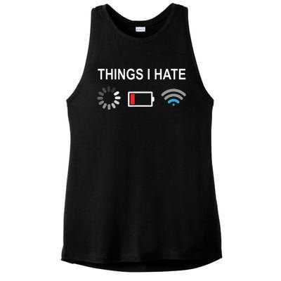 Things I Hate Funny Programmer Gamer Computer Nerd Streaming Ladies PosiCharge Tri-Blend Wicking Tank