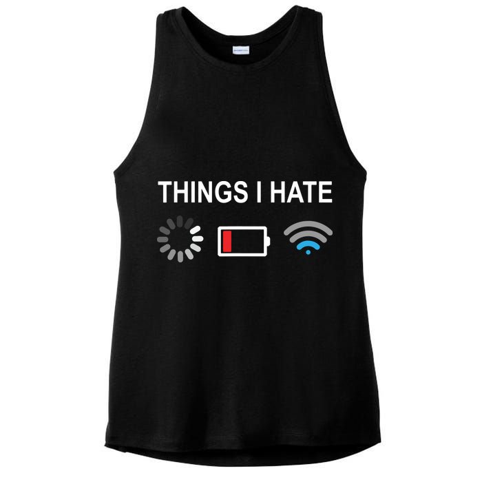 Things I Hate Funny Programmer Gamer Computer Nerd Streaming Ladies PosiCharge Tri-Blend Wicking Tank