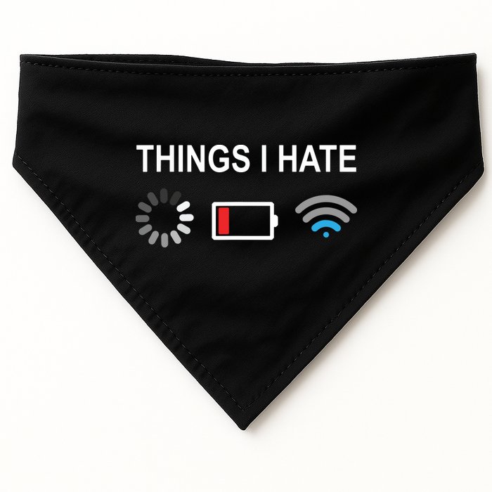 Things I Hate Funny Programmer Gamer Computer Nerd Streaming USA-Made Doggie Bandana