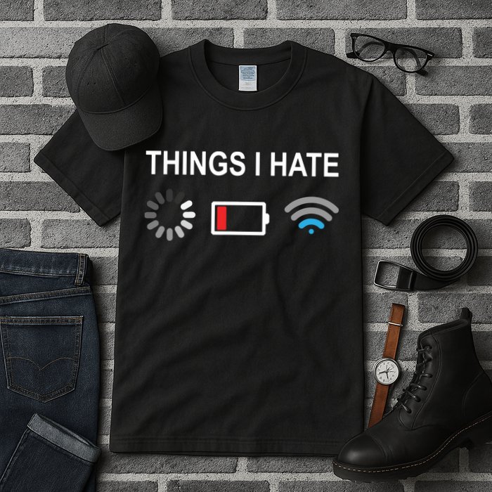 Things I Hate Funny Programmer Gamer Computer Nerd Streaming Tall T-Shirt