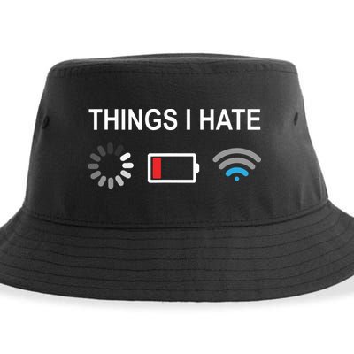 Things I Hate Funny Programmer Gamer Computer Nerd Streaming Sustainable Bucket Hat