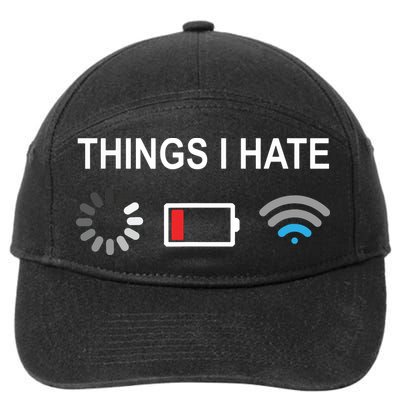 Things I Hate Funny Programmer Gamer Computer Nerd Streaming 7-Panel Snapback Hat