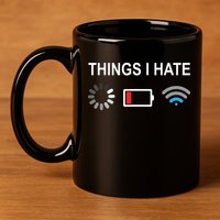 Things I Hate Funny Programmer Gamer Computer Nerd Streaming 11oz C Handle Ceramic Mug
