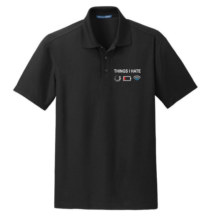 Things I Hate Funny Programmer Gamer Computer Nerd Streaming Dry Zone Grid Polo