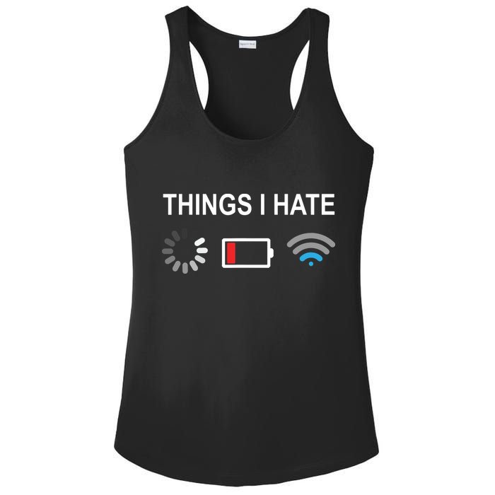 Things I Hate Funny Programmer Gamer Computer Nerd Streaming Ladies PosiCharge Competitor Racerback Tank
