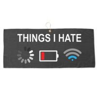 Things I Hate Funny Programmer Gamer Computer Nerd Streaming Large Microfiber Waffle Golf Towel
