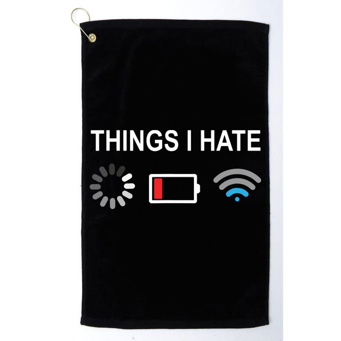 Things I Hate Funny Programmer Gamer Computer Nerd Streaming Golf Towel