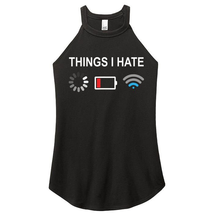 Things I Hate Funny Programmer Gamer Computer Nerd Streaming Women's Perfect Tri Rocker Tank
