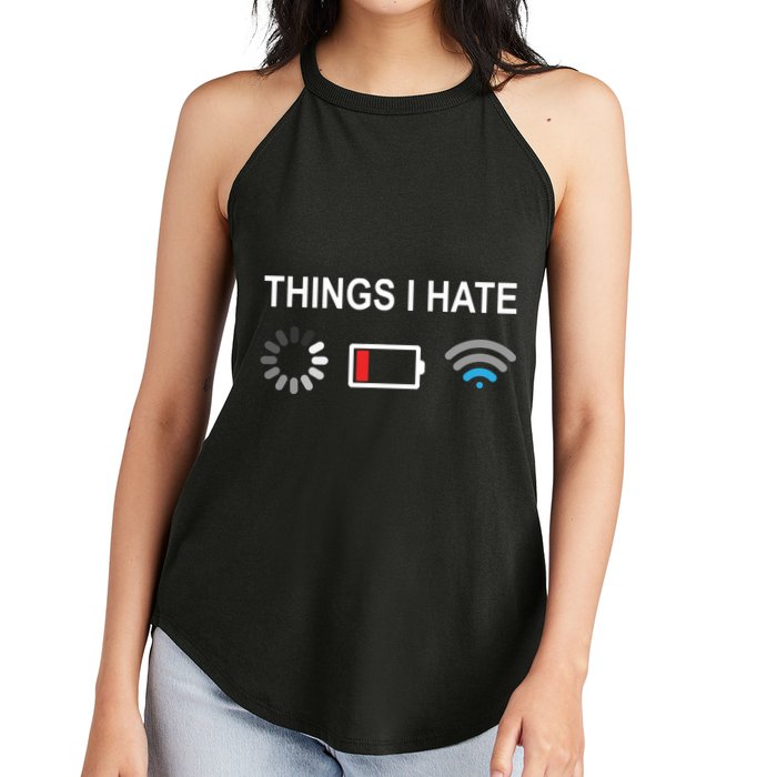 Things I Hate Funny Programmer Gamer Computer Nerd Streaming Women's Perfect Tri Rocker Tank