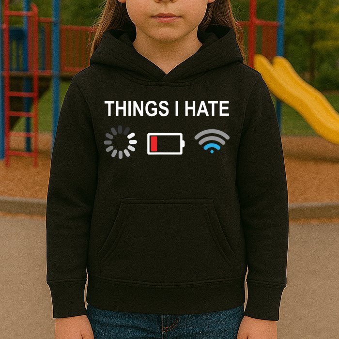 Things I Hate Funny Programmer Gamer Computer Nerd Streaming Kids Hoodie