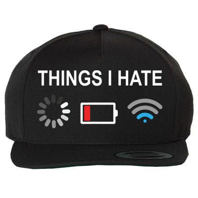 Things I Hate Funny Programmer Gamer Computer Nerd Streaming Wool Snapback Cap