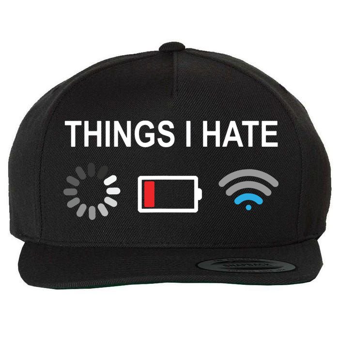 Things I Hate Funny Programmer Gamer Computer Nerd Streaming Wool Snapback Cap