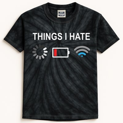 Things I Hate Funny Programmer Gamer Computer Nerd Streaming Kids Tie-Dye T-Shirt