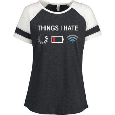 Things I Hate Funny Programmer Gamer Computer Nerd Streaming Enza Ladies Jersey Colorblock Tee