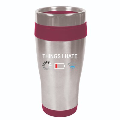 Things I Hate Funny Programmer Gamer Computer Nerd Streaming 16oz Travel Tumbler