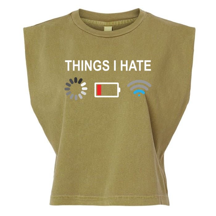 Things I Hate Funny Programmer Gamer Computer Nerd Streaming Garment-Dyed Women's Muscle Tee