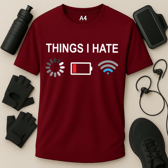 Things I Hate Funny Programmer Gamer Computer Nerd Streaming Performance Shirt