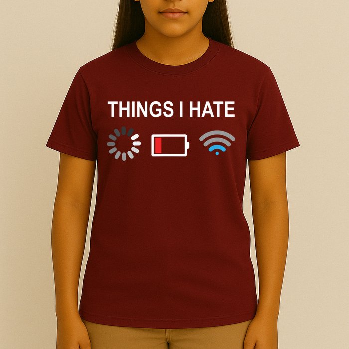 Things I Hate Funny Programmer Gamer Computer Nerd Streaming T-Shirt