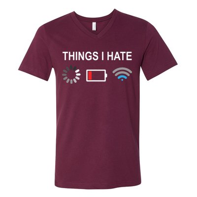 Things I Hate Funny Programmer Gamer Computer Nerd Streaming V-Neck T-Shirt