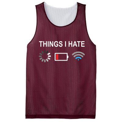 Things I Hate Funny Programmer Gamer Computer Nerd Streaming Mesh Reversible Basketball Jersey Tank