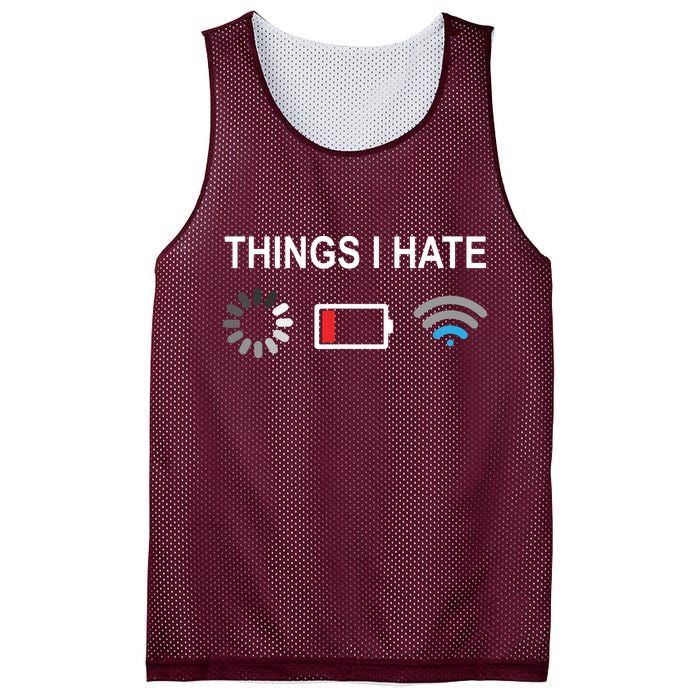 Things I Hate Funny Programmer Gamer Computer Nerd Streaming Mesh Reversible Basketball Jersey Tank