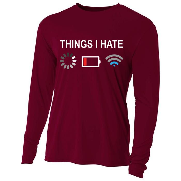 Things I Hate Funny Programmer Gamer Computer Nerd Streaming Cooling Performance Long Sleeve Crew