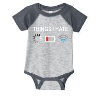 Things I Hate Funny Programmer Gamer Computer Nerd Streaming Infant Baby Jersey Bodysuit
