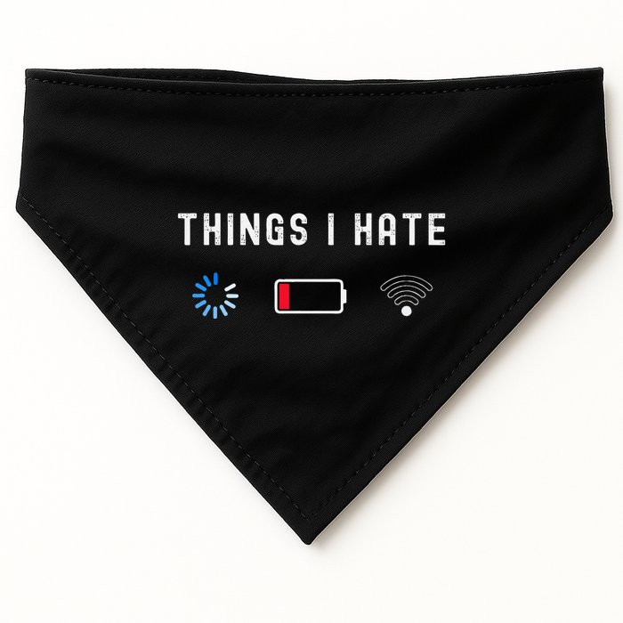 Things I Hate Programmer Gamer Computer Nerd Funny Gift Idea USA-Made Doggie Bandana