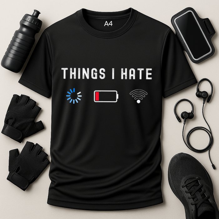 Things I Hate Programmer Gamer Computer Nerd Funny Gift Idea Cooling Performance Crew T-Shirt