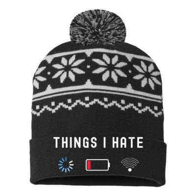 Things I Hate Programmer Gamer Computer Nerd Funny Gift Idea USA-Made Snowflake Beanie