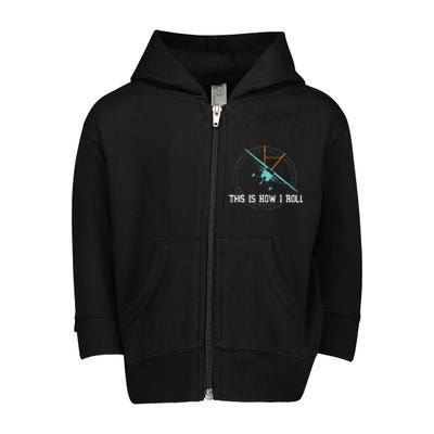 This Is How We Roll Pilot Shirts Funny Airplane Aircraft Tees Toddler Zip Fleece Hoodie