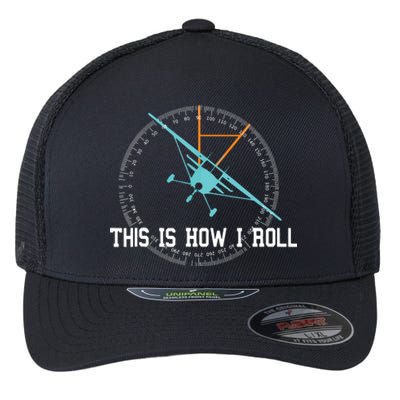 This Is How We Roll Pilot Shirts Funny Airplane Aircraft Tees Flexfit Unipanel Trucker Cap