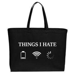 Things I Hate Programmer Gamer Funny Gift Cotton Canvas Jumbo Tote