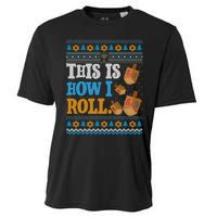 This is How I Roll Dreidel Funny Ugly Hanukkah Sweater Shirt Long Sleeve Cooling Performance Crew T-Shirt