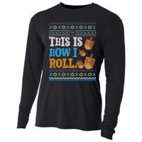 This is How I Roll Dreidel Funny Ugly Hanukkah Sweater Shirt Long Sleeve Cooling Performance Long Sleeve Crew