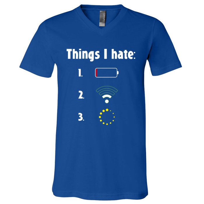 Things I Hate Programmer Gamer Gaming Funny Christmas Nerd Gift V-Neck T-Shirt