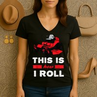 This Is How I Roll Zero Turn Riding Lawn Mower Image Women's V-Neck T-Shirt