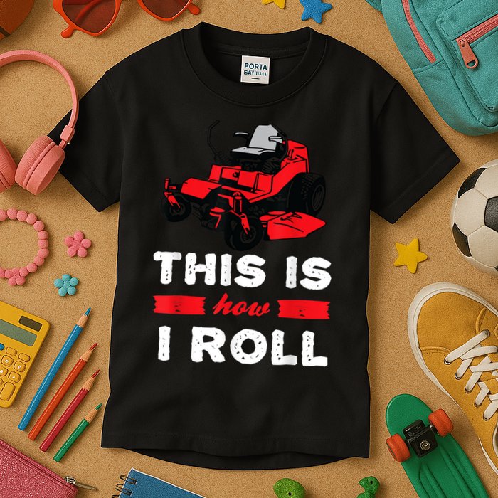 This Is How I Roll Zero Turn Riding Lawn Mower Image Kids T-Shirt