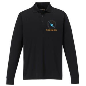 This Is How I Roll Airplane Pilo Aviation Performance Long Sleeve Polo