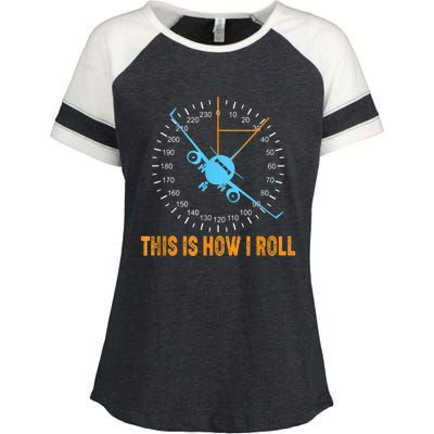 This Is How I Roll Airplane Pilo Aviation Enza Ladies Jersey Colorblock Tee