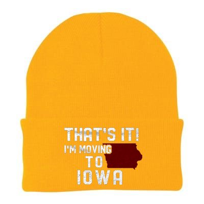 That's It I'm Moving To Iowa Map Funny Iowa Lover Knit Cap Winter Beanie