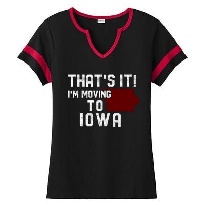 That's It I'm Moving To Iowa Map Funny Iowa Lover Ladies Halftime Notch Neck Tee