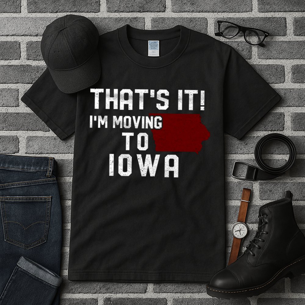 That's It I'm Moving To Iowa Map Funny Iowa Lover Tall T-Shirt