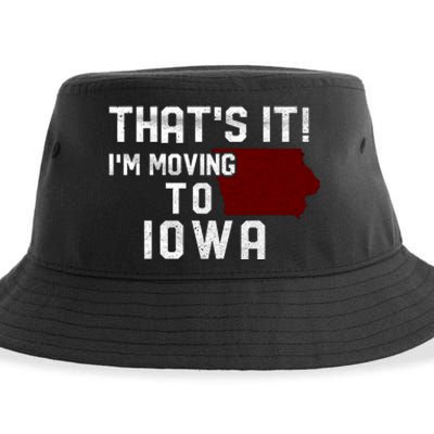 That's It I'm Moving To Iowa Map Funny Iowa Lover Sustainable Bucket Hat