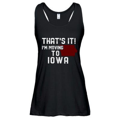 That's It I'm Moving To Iowa Map Funny Iowa Lover Ladies Essential Flowy Tank