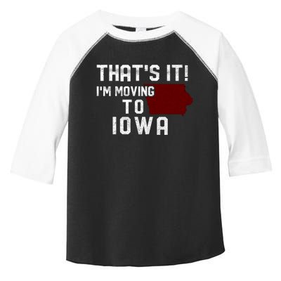 That's It I'm Moving To Iowa Map Funny Iowa Lover Toddler Fine Jersey T-Shirt