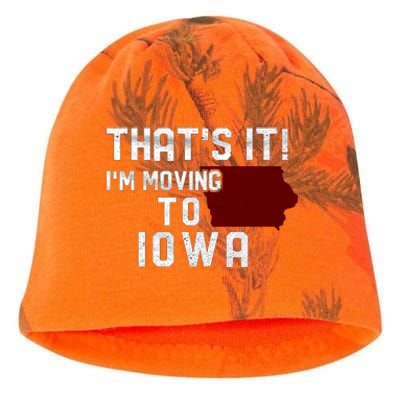 That's It I'm Moving To Iowa Map Funny Iowa Lover Kati - Camo Knit Beanie