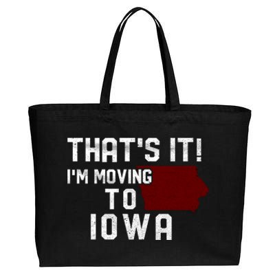 That's It I'm Moving To Iowa Map Funny Iowa Lover Cotton Canvas Jumbo Tote