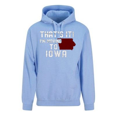 That's It I'm Moving To Iowa Map Funny Iowa Lover Unisex Surf Hoodie