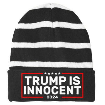 Trump Is Innocent Striped Beanie with Solid Band